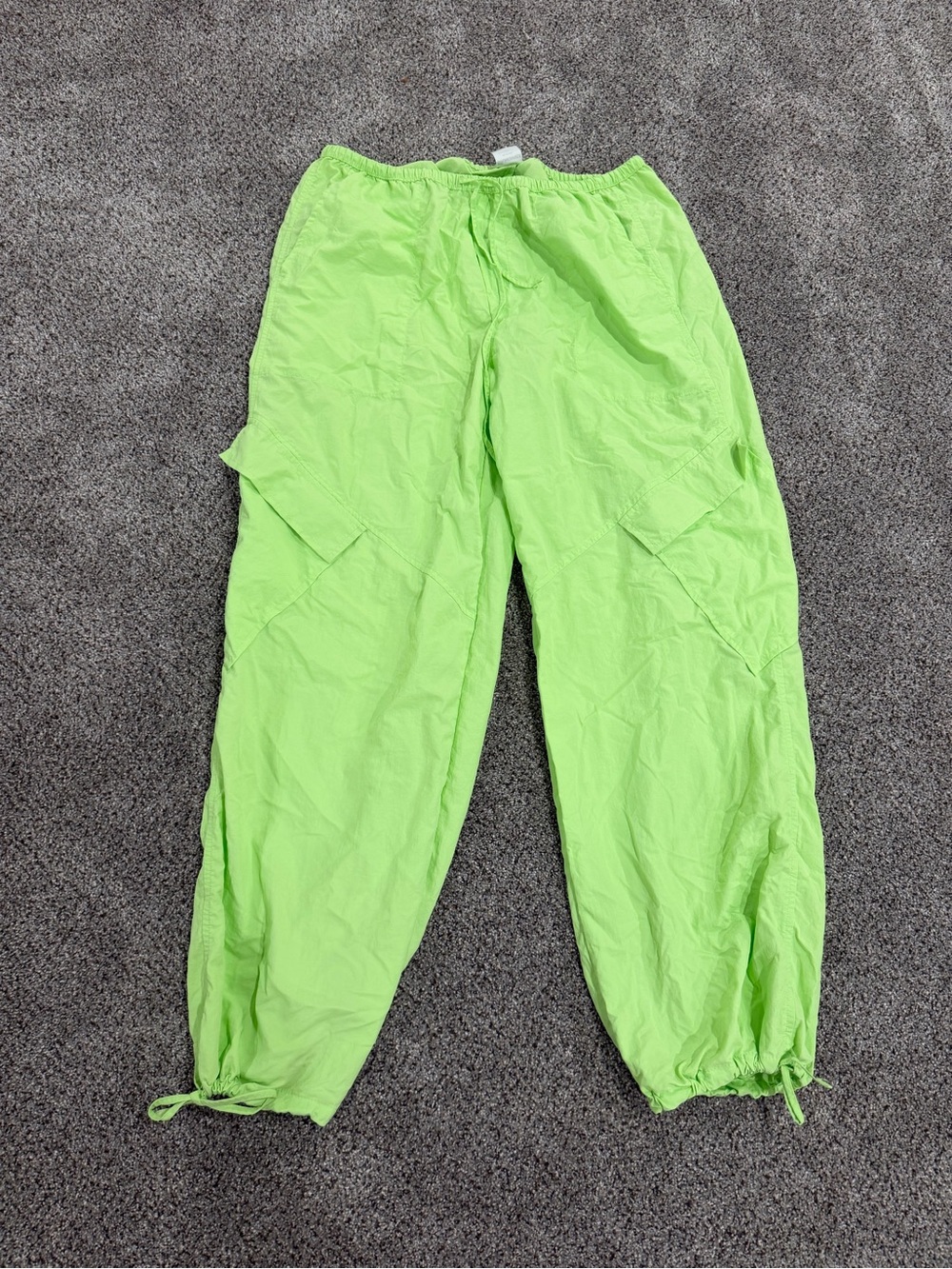 No Boundaries Neon Green Cargo Jogger Pants